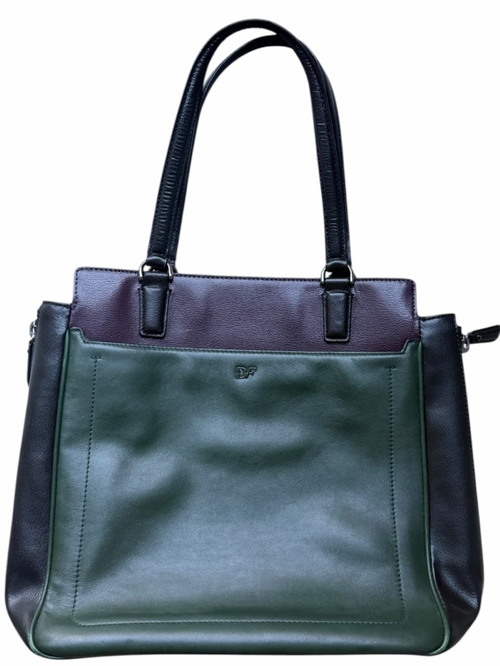 DIANE VON FURSTENBERG DVF Highline Colorblock Leather Tote Bag Laptop Work - Picture 2 of 16